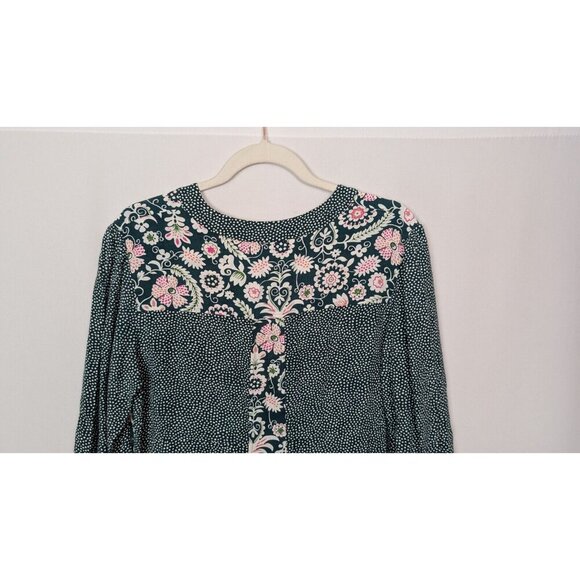 Boden MOLLIE Patchwork Floral Print Shift Boho 3/4 Sleeve Dress Mini sz. US 12R - Picture 9 of 14